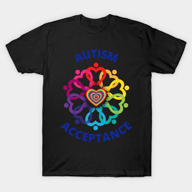 Autism Acceptance Circle T-Shirt by Delilah Designs